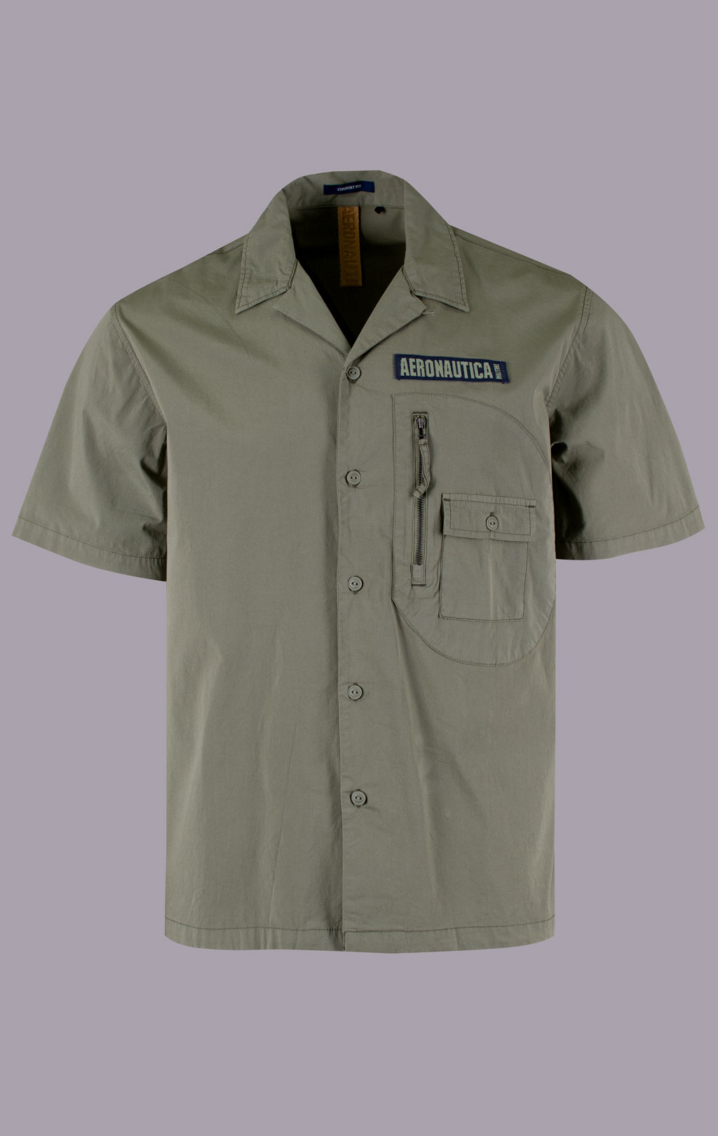 Рубашка AERONAUTICA MILITARE короткий рукав SS 26/IN lichen green (CA 1324) 