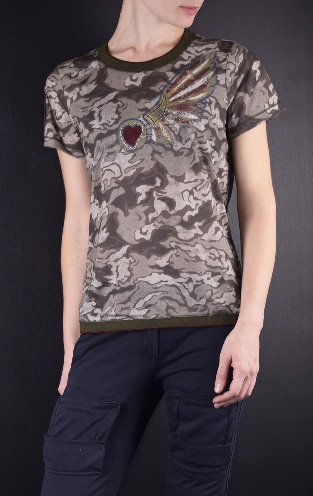 Женская футболка AERONAUTICA MILITARE verde camo (TS 1550) 