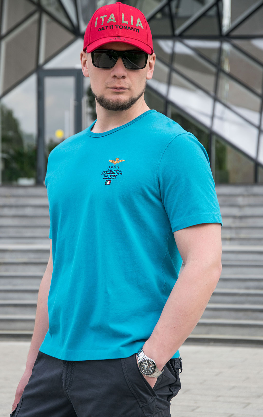 Футболка AERONAUTICA MILITARE SS 23/TR azzurro (TS 2053) 