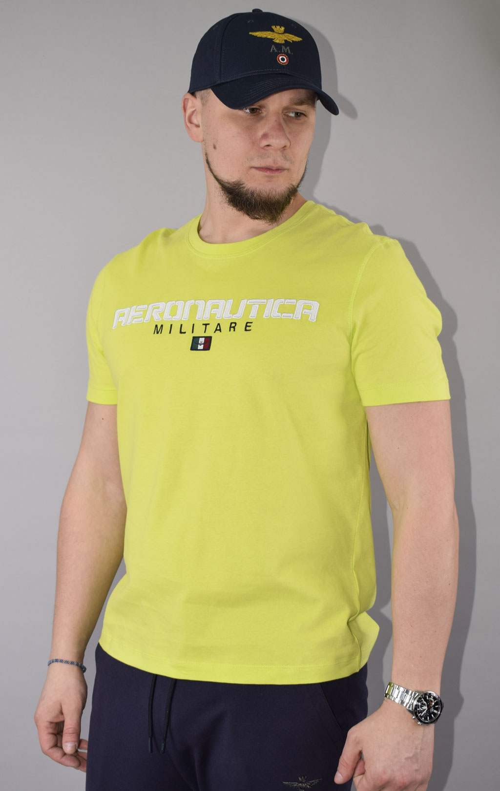 Футболка AERONAUTICA MILITARE SS 23/TR verde fluo (TS 2064) 