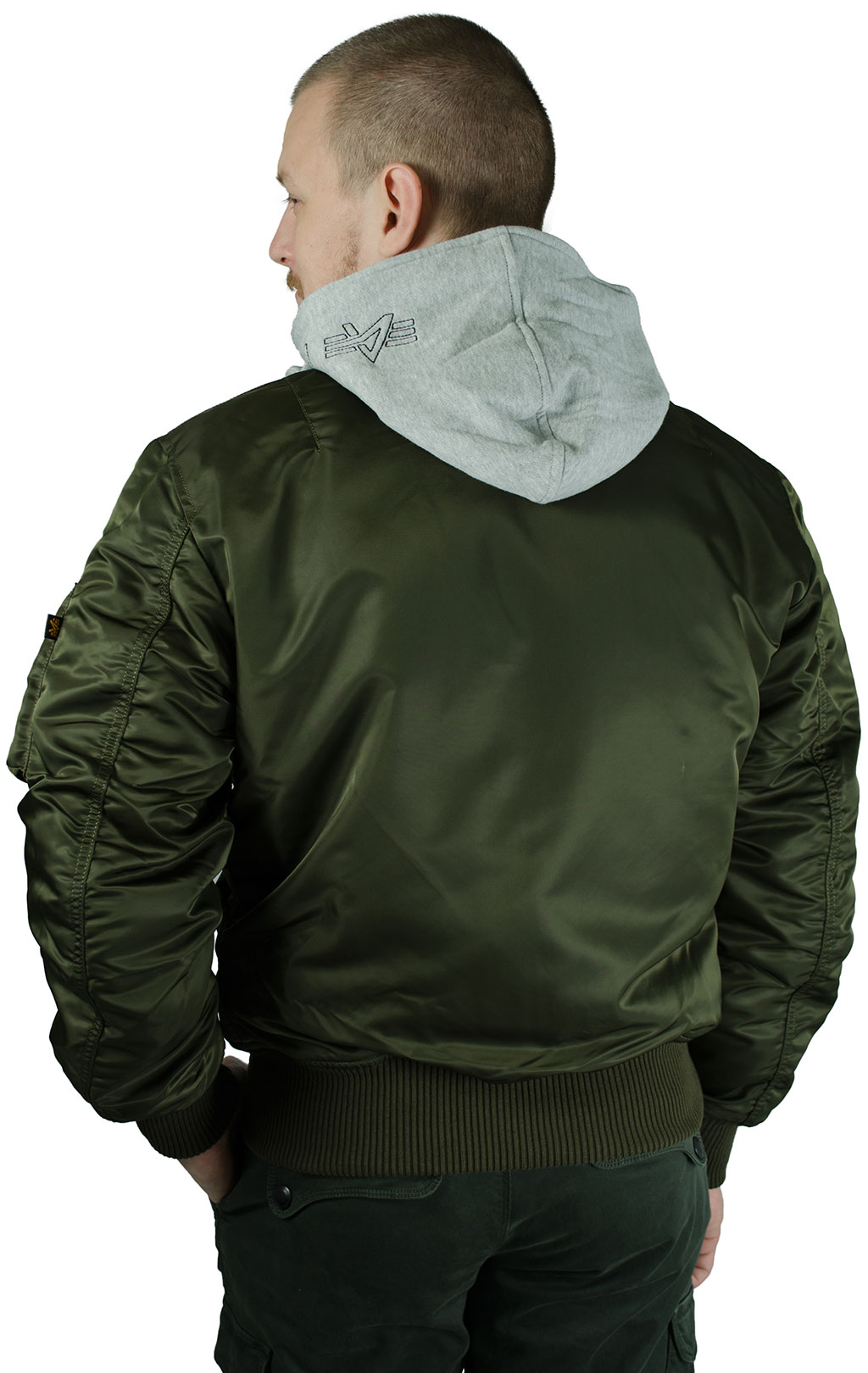 Куртка-бомбер лётная ALPHA INDUSTRIES D-Tec big size MA-1 dark green 