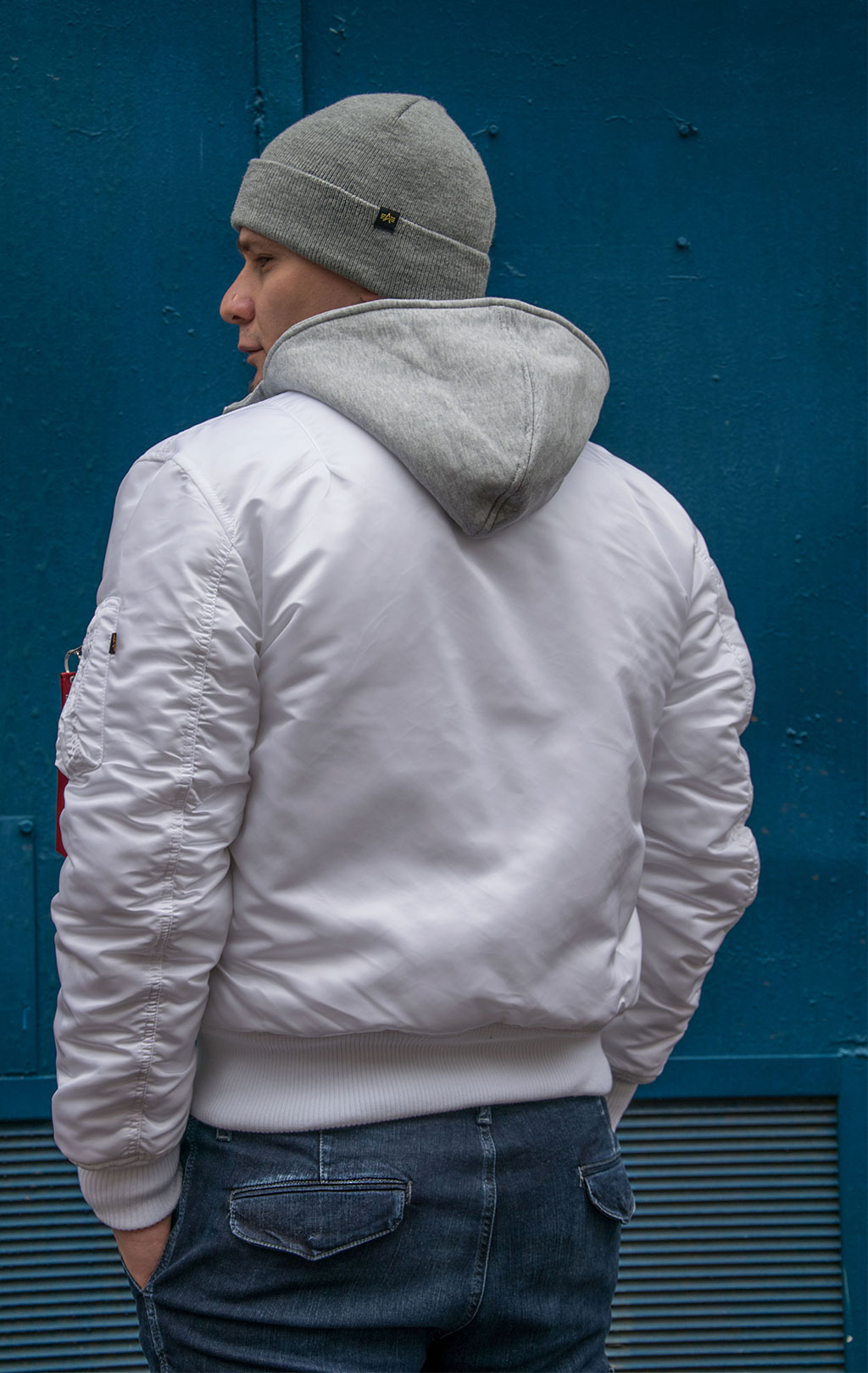 Куртка-бомбер лётная ALPHA INDUSTRIES D-Tec SE MA-1 white/reflective 