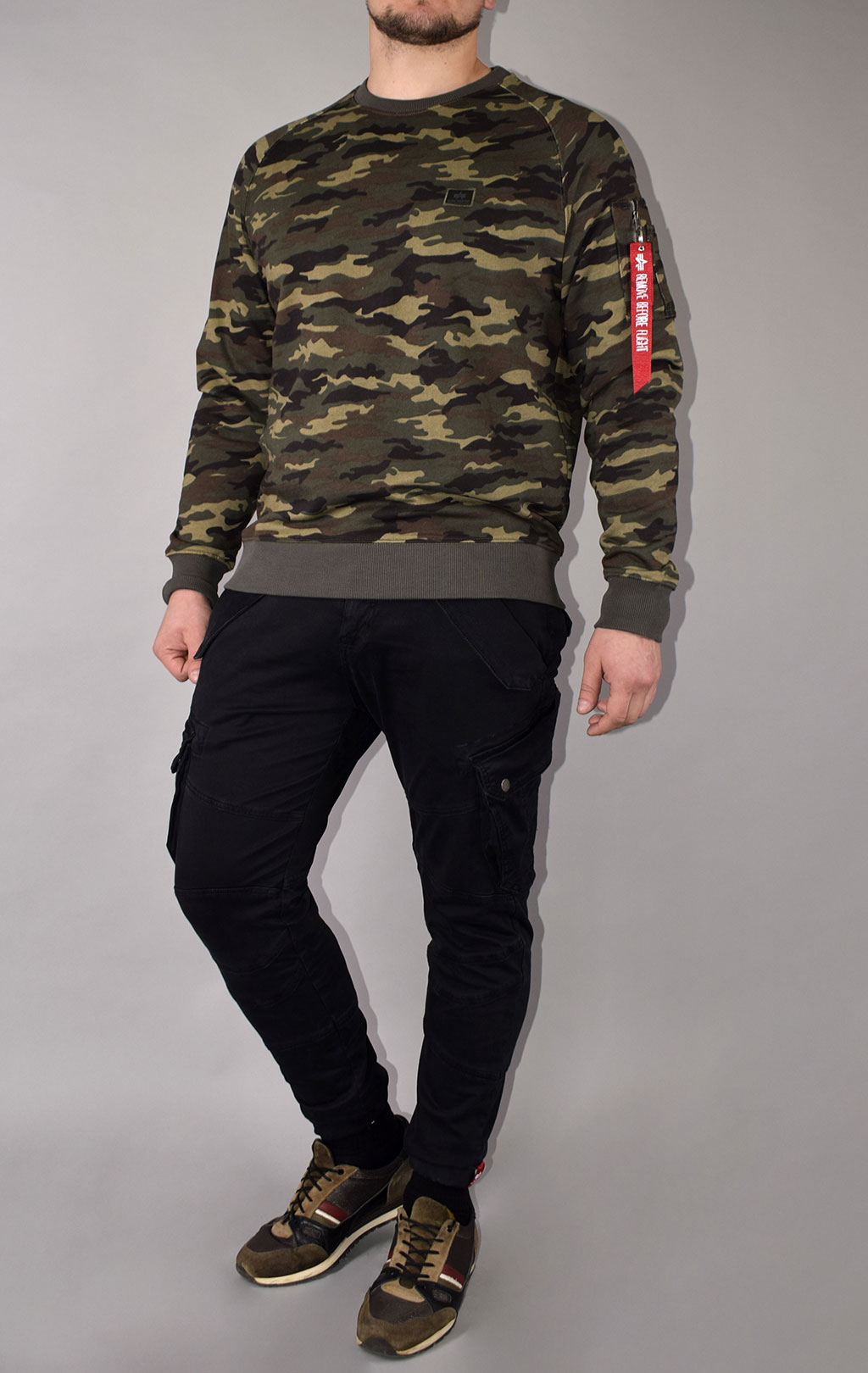 Свитшот ALPHA INDUSTRIES X-FIT SWEAT camo woodland 65 