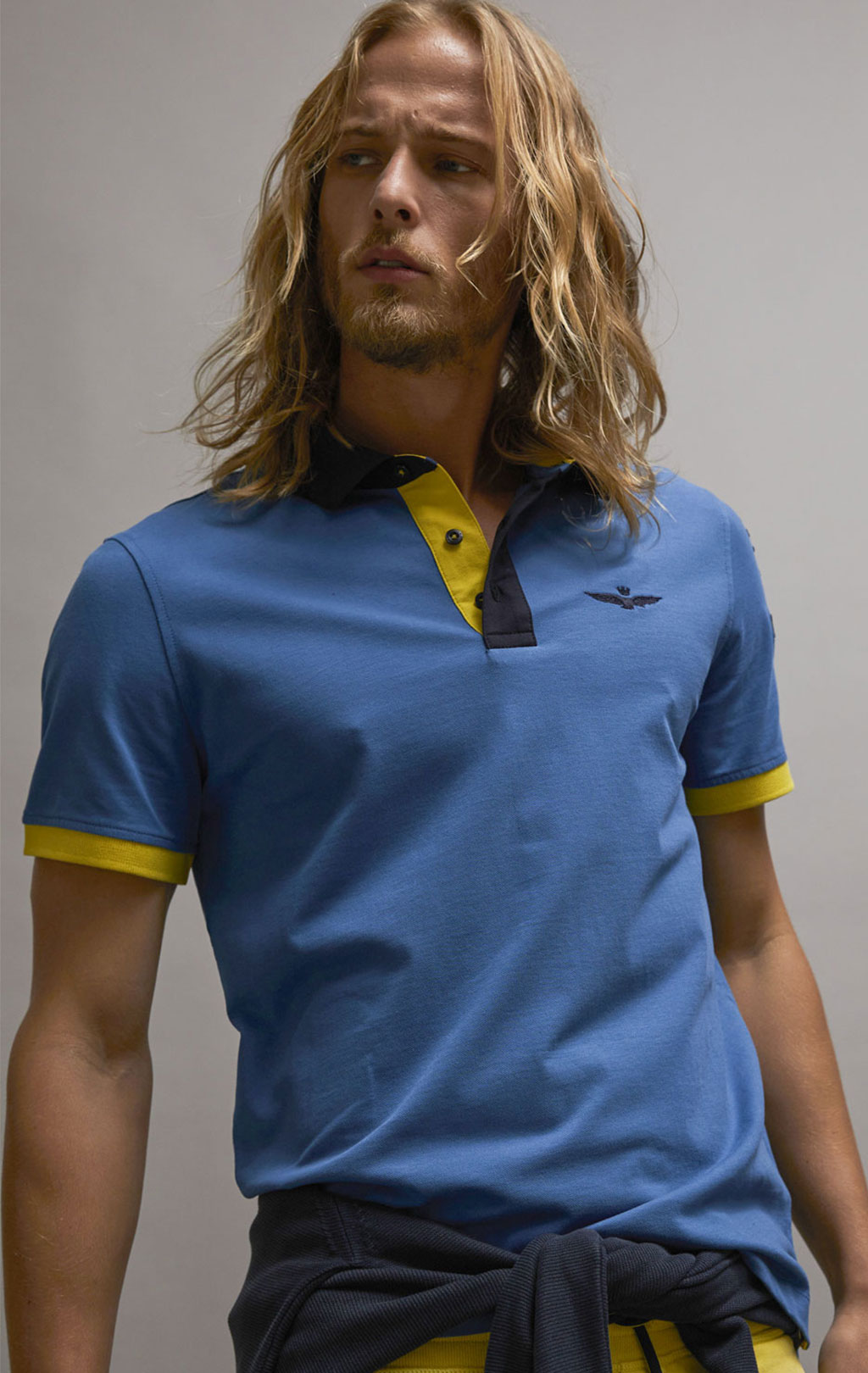 Футболка-поло AERONAUTICA MILITARE SS 21/TR azzurro (PO 1517)
