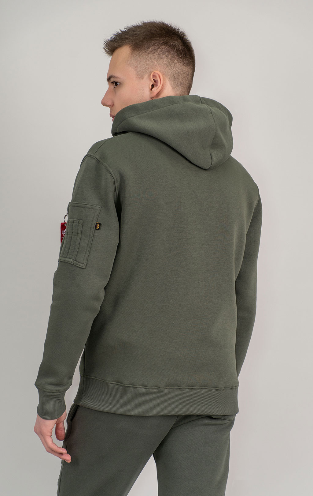 Толстовка ALPHA INDUSTRIES EMB HOODY dark olive 
