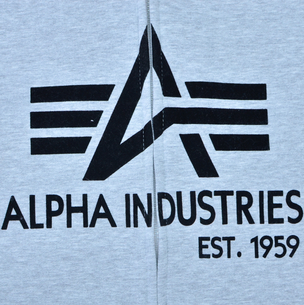 Толстовка ALPHA INDUSTRIES BIG A CLASSIC ZIP HOODY grey heather 