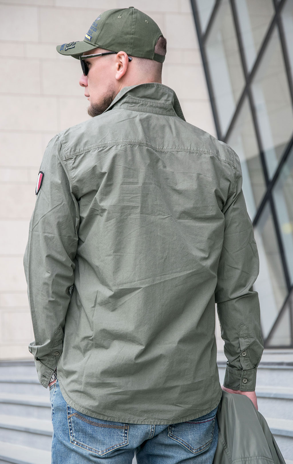 Рубашка AERONAUTICA MILITARE big size SS 23/AL verde (CA 1230) 