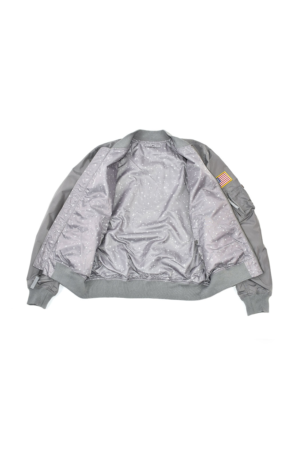 Ветровка-бомбер ALPHA INDUSTRIES TT NASA REVERSIBLE II MA-1 silver 