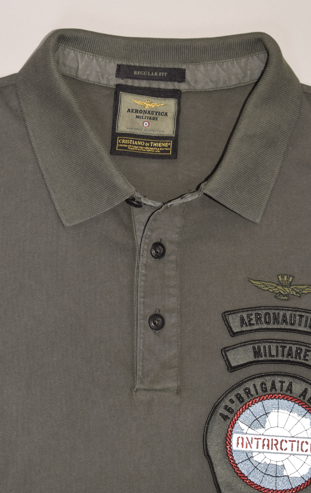 Поло-лонгслив AERONAUTICA MILITARE ANTARCTICA FW 23/24/IN dark green (PO 1738) 