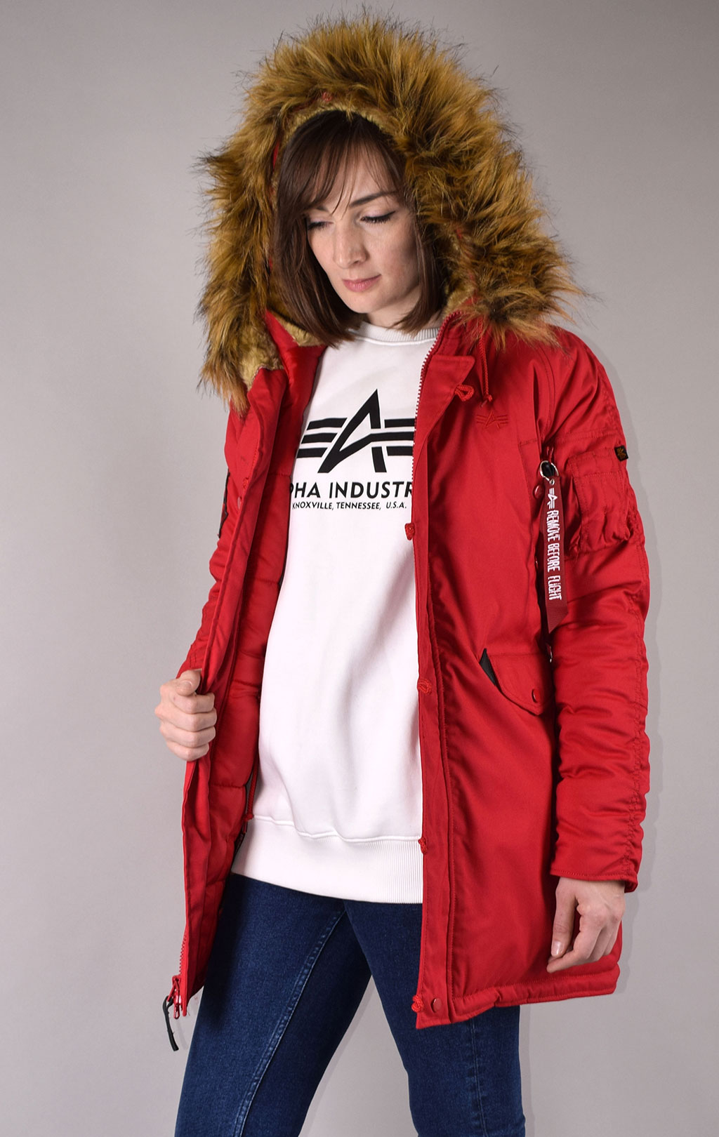 Женская аляска ALPHA INDUSTRIES EXPLORER red speed 