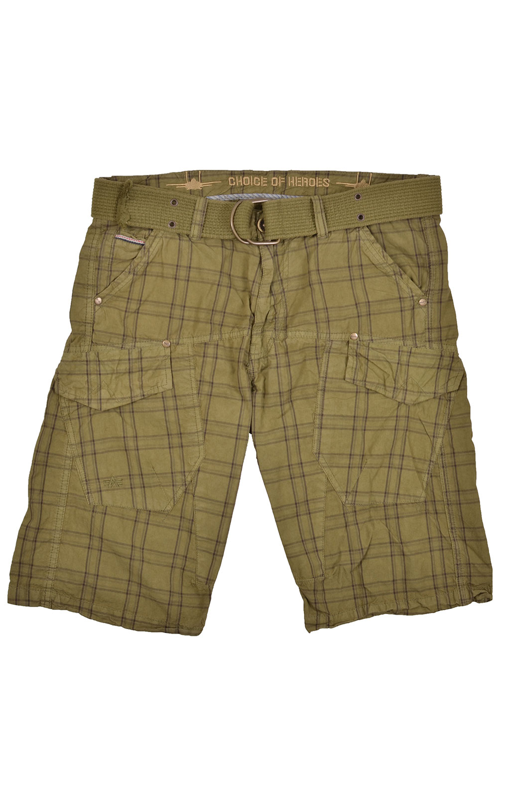 Шорты ALPHA INDUSTRIES CHECKED olive (#131208) 