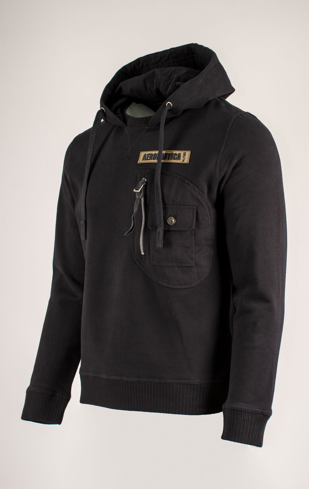 Толстовка с капюшоном AERONAUTICA MILITARE FW 25/26/TR jet black (FE 2068) 