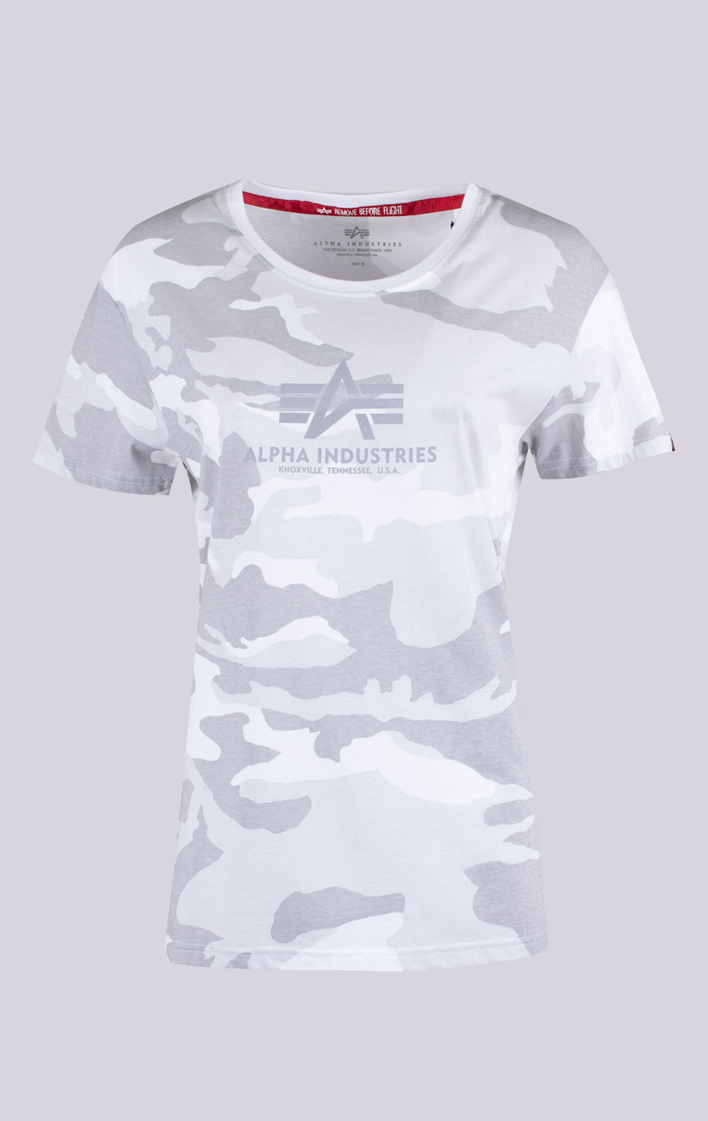 Женская футболка ALPHA INDUSTRIES NEW CAMO BASIC T white camo 