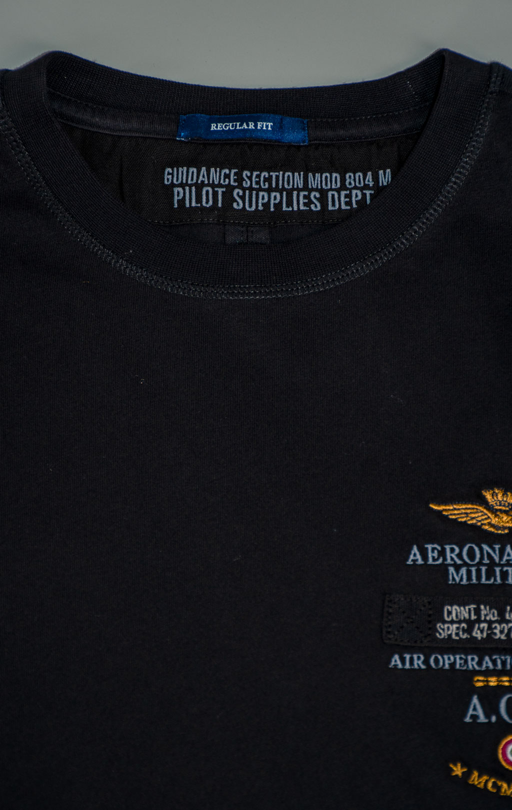 Лонгслив AERONAUTICA MILITARE big size FW 25/26/TR jet black (TS 2470) 