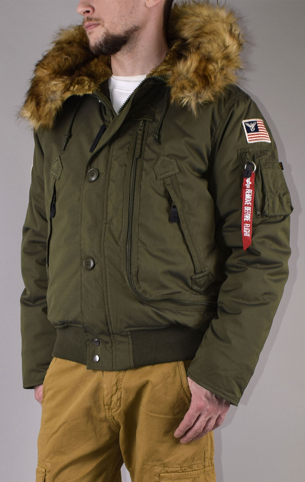 Аляска короткая ALPHA INDUSTRIES POLAR SV big size dark green 