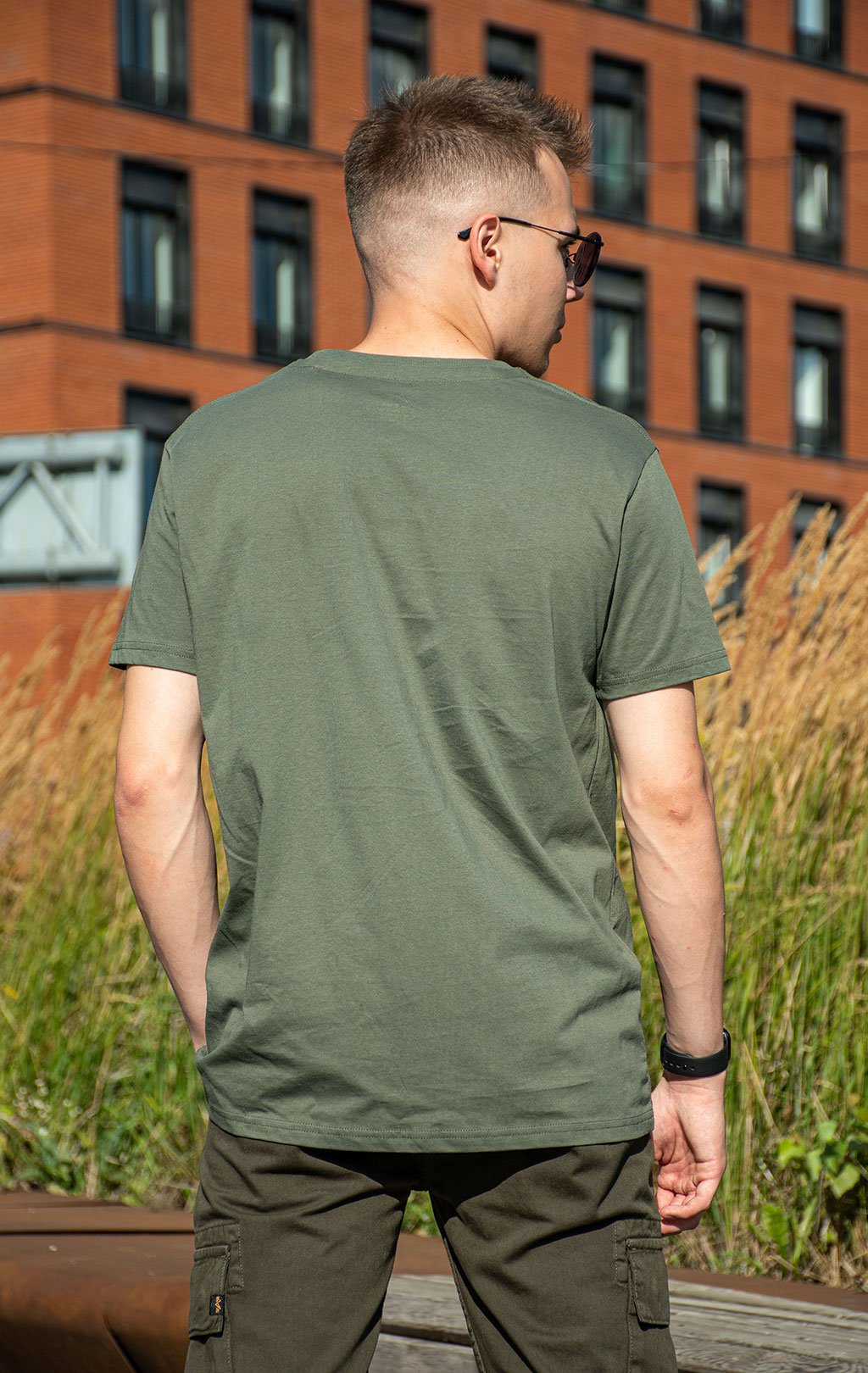 Футболка ALPHA INDUSTRIES ALPHA LABEL T dark olive 