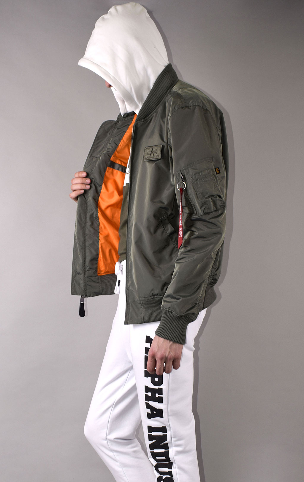 Ветровка-бомбер ALPHA INDUSTRIES TT HOOD MA-1 vintage green 