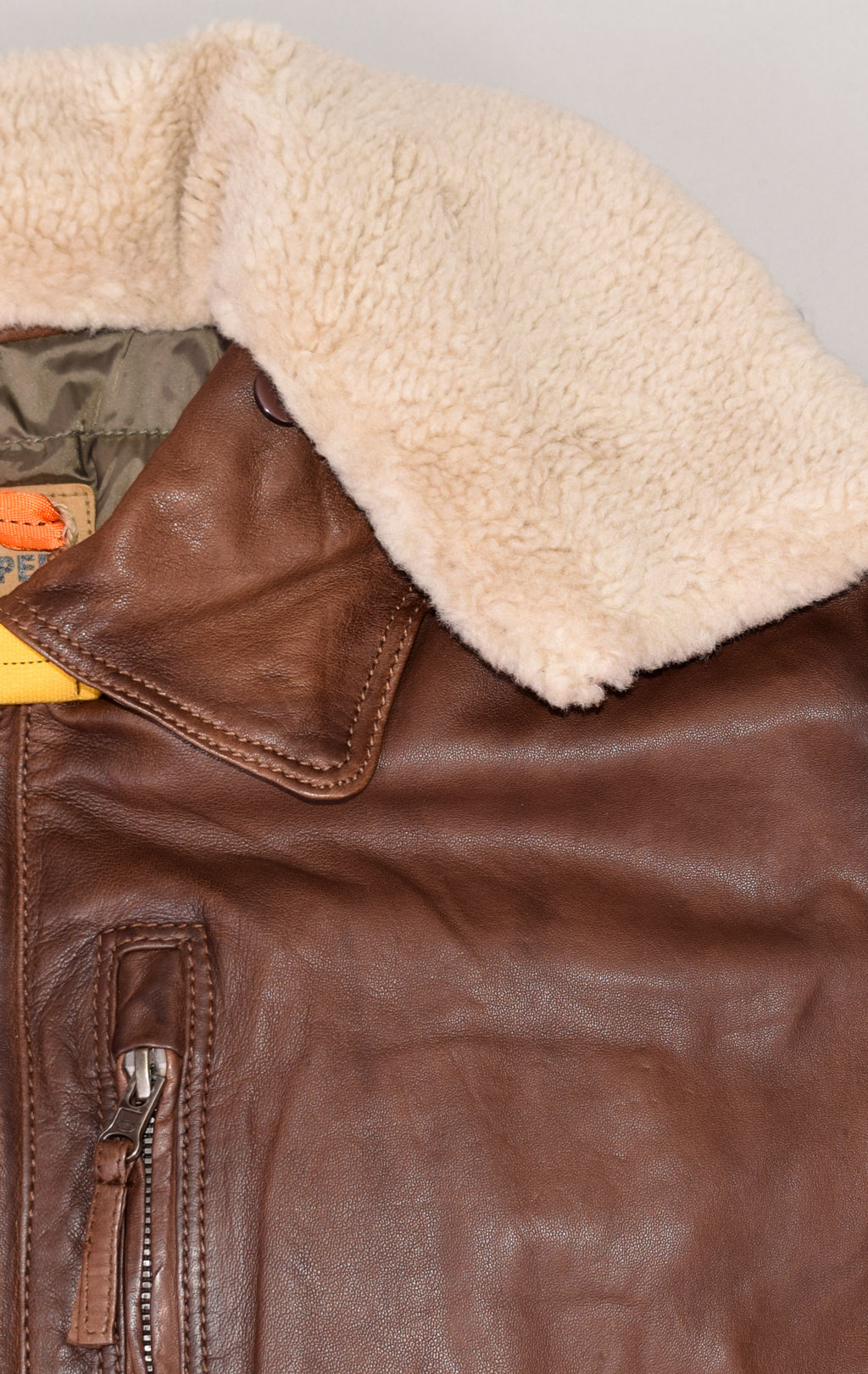 Куртка-пилот PARAJUMPERS JOSH LEATHER кожа FW 21/22 brown 