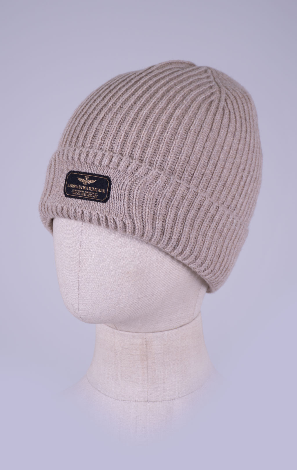 Шапка вязаная AERONAUTICA MILITARE FW 26/27/IT otter beige melange (CU 0096) 