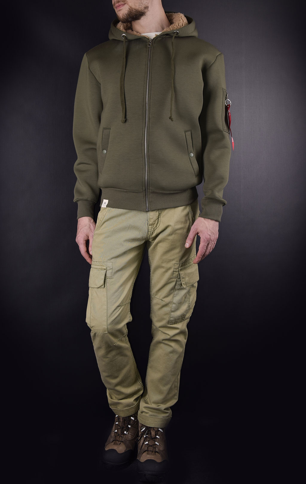 Толстовка ALPHA INDUSTRIES SCUBA ZIP HOODY CW dark olive 