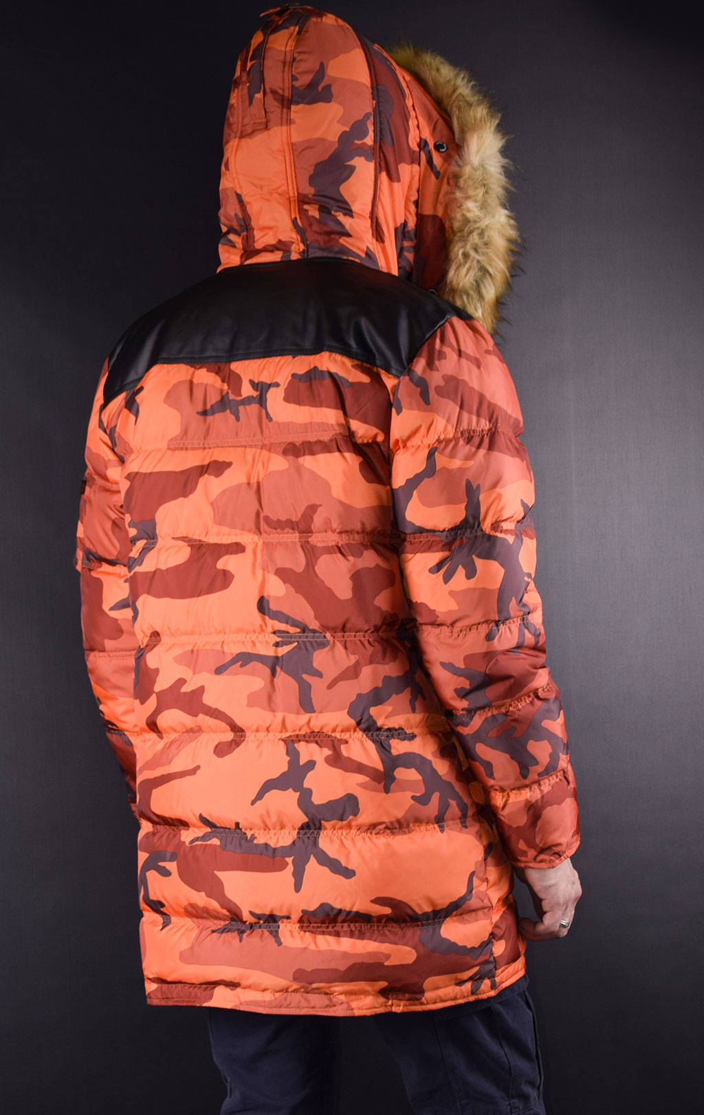 Аляска-пуховик ALPHA INDUSTRIES PUFFER N-3B orange camo 