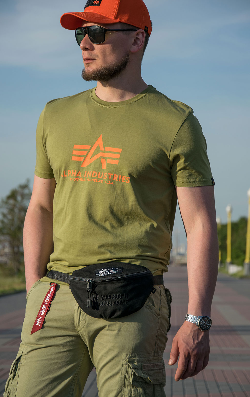 Футболка ALPHA INDUSTRIES BASIC T big size khaki green 