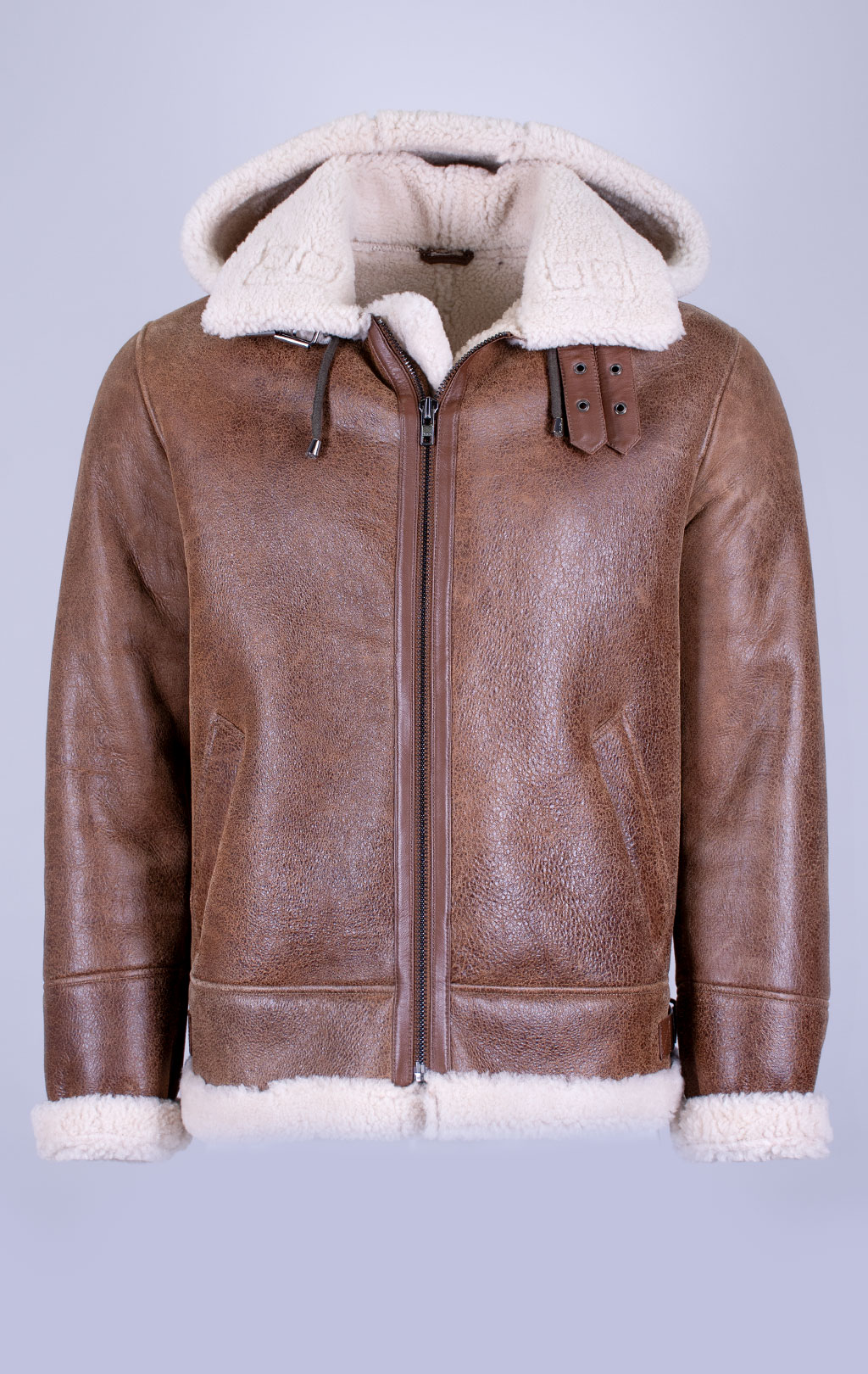 Куртка-пилот KODZIC B-3 Hooded овчина vintage khaki (1251) 