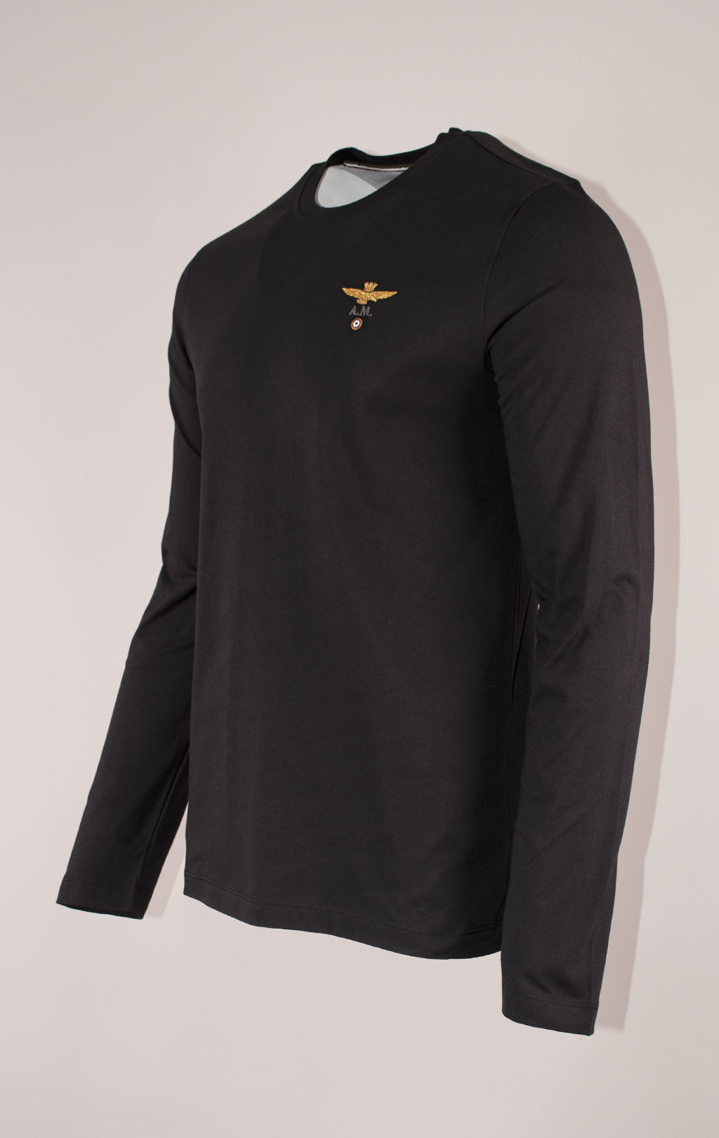 Лонгслив AERONAUTICA MILITARE big size FW 24/25/TR jet black (TS 2390) 