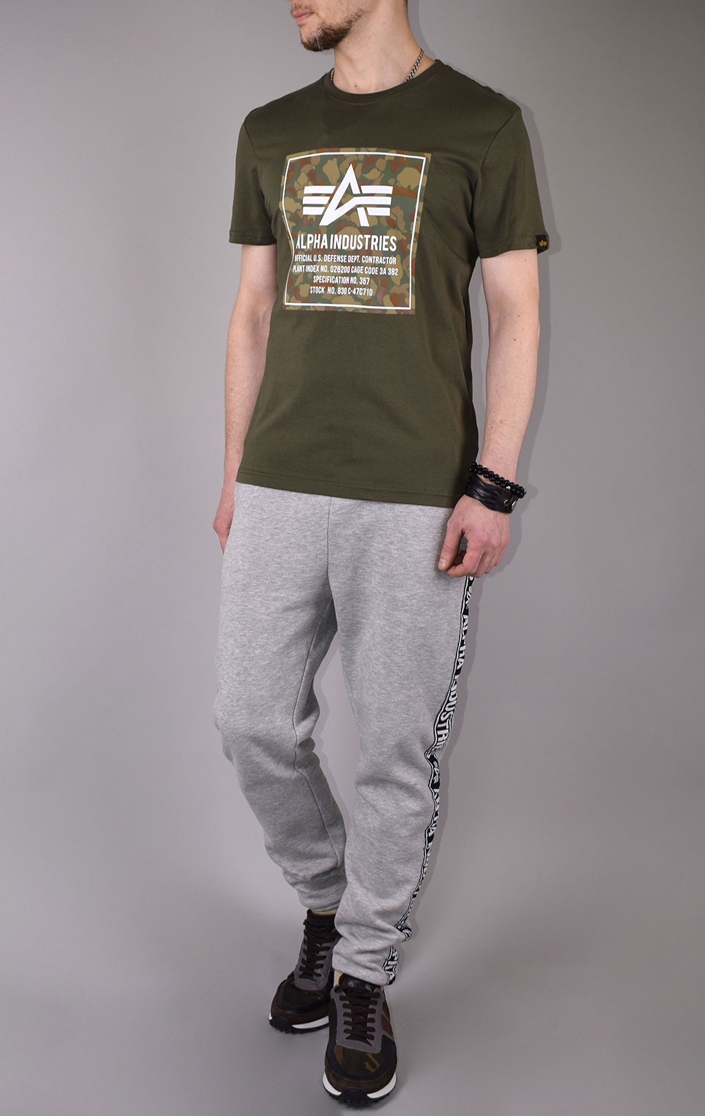 Футболка ALPHA INDUSTRIES CAMO BLOCK T dark olive 