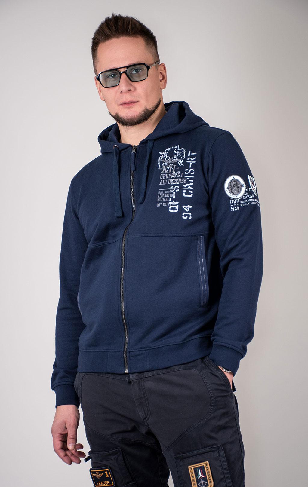 Толстовка с капюшоном AERONAUTICA MILITARE FW 24/25/TR dark blue (FE 1952) 
