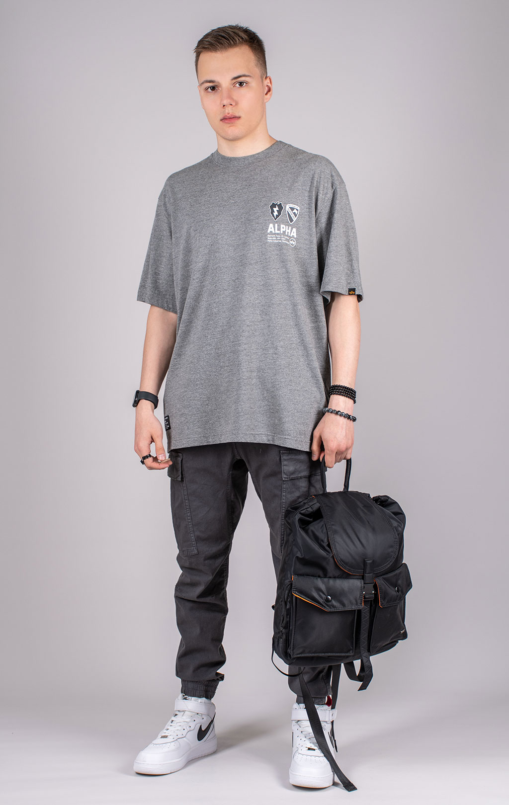 Футболка ALPHA INDUSTRIES UNFRM AIR CAVALRY TEE SS 25 m medium charcoal heather 