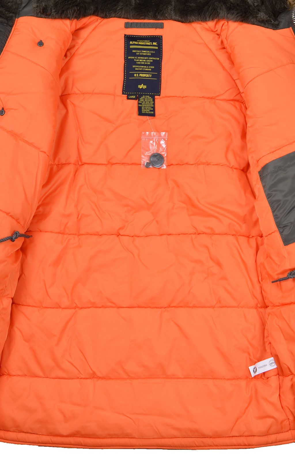 Аляска ALPHA INDUSTRIES SLIM FIT GEN-I big size N-3B rep. grey/orange 