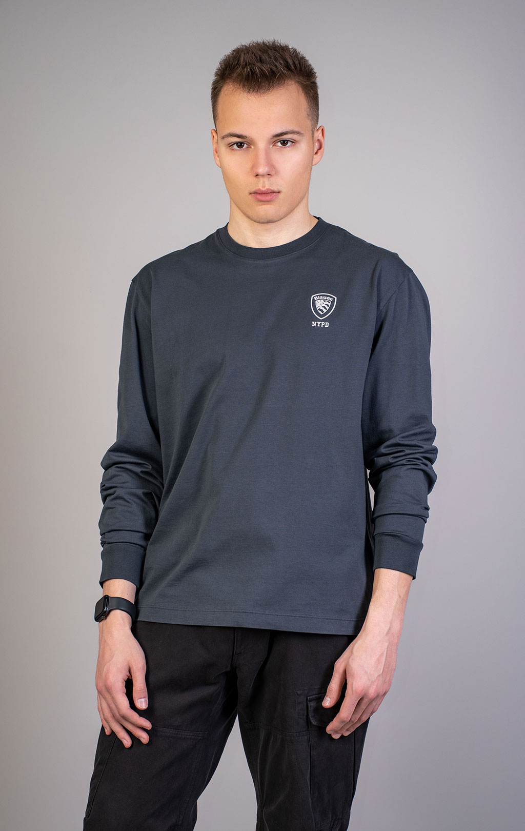 Лонгслив BLAUER MALCOLM FW 25/26 anthracite grey (H01157) 