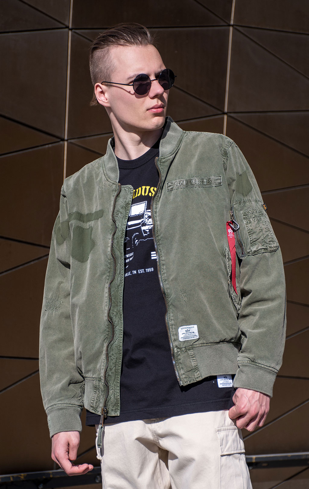 Ветровка ALPHA INDUSTRIES RIP AND REPAIR FLIGHT JACKET L-2B SS 24 m OG-107 green 