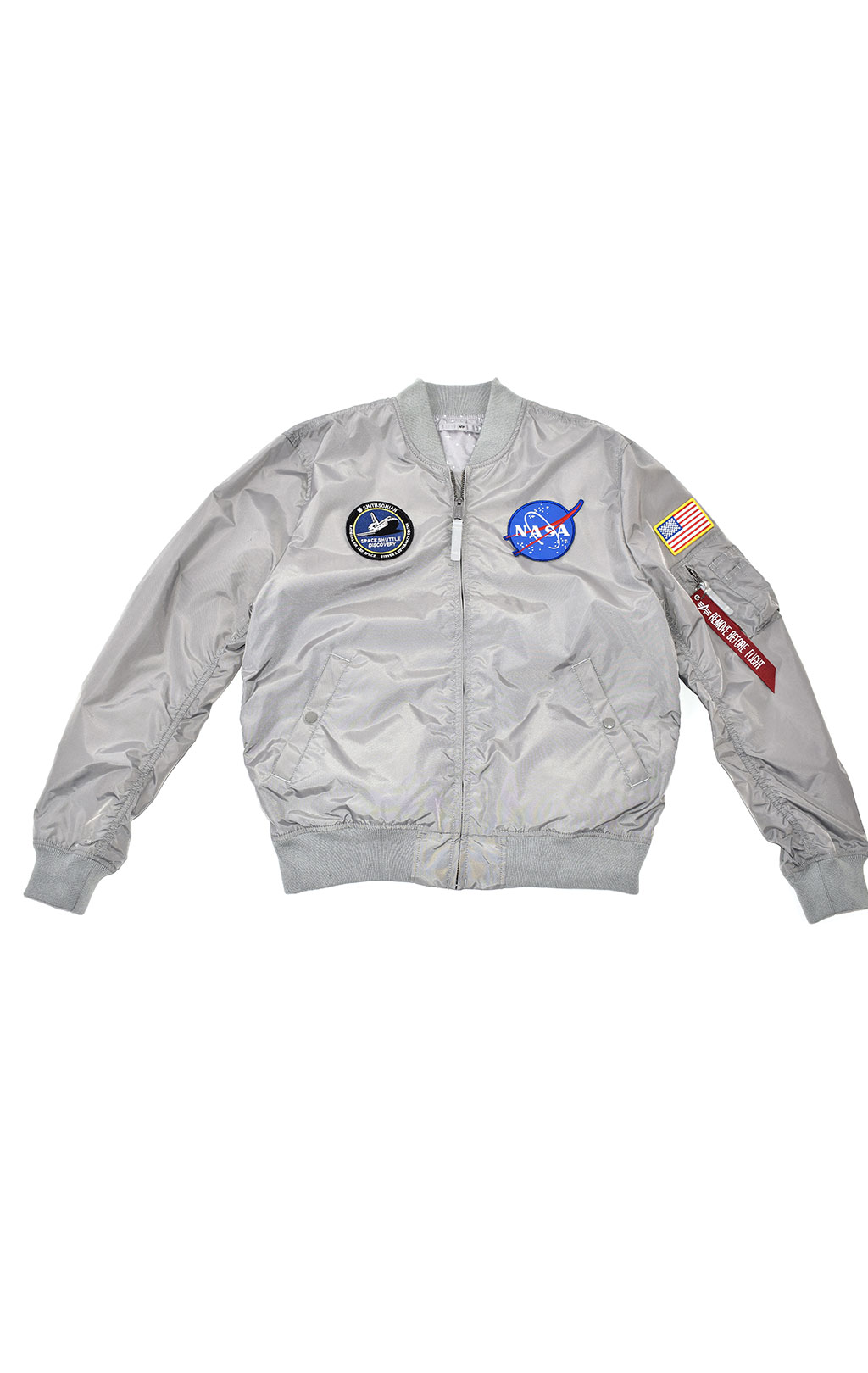 Ветровка-бомбер ALPHA INDUSTRIES TT NASA REVERSIBLE II MA-1 silver 