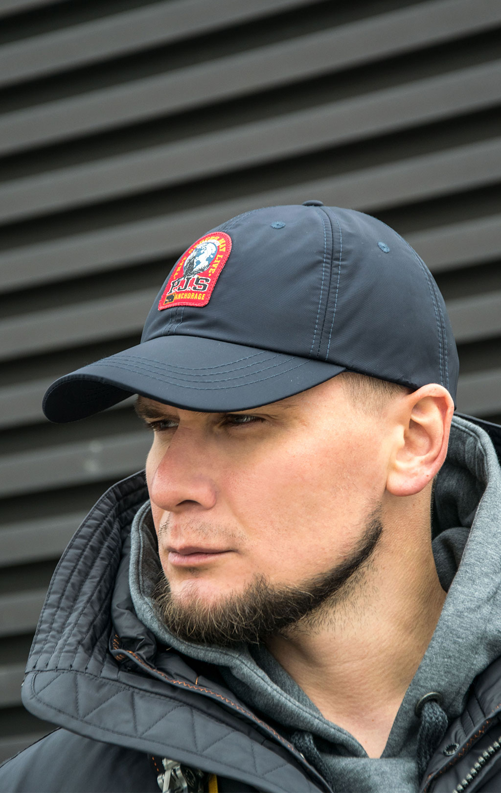 Бейсболка PARAJUMPERS PATCH CAP нейлон/флис FW 23/24 blue graphite 