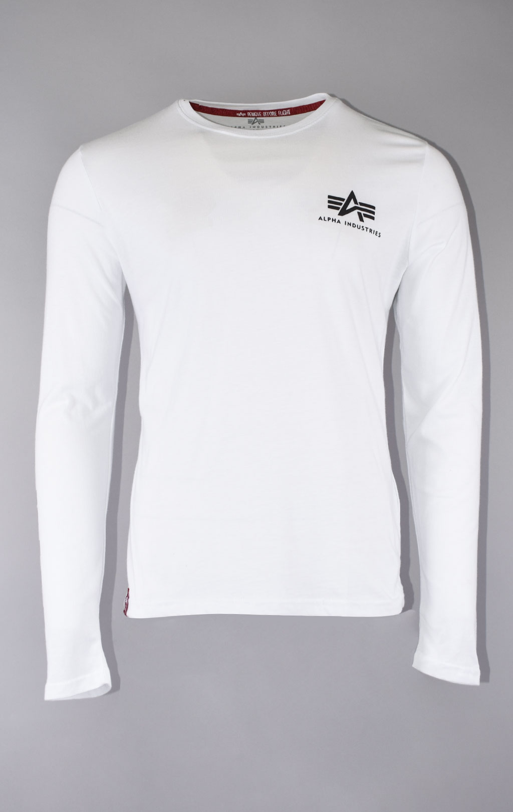 Лонгслив ALPHA INDUSTRIES SLEEVE PRINT HEAVY LS white 