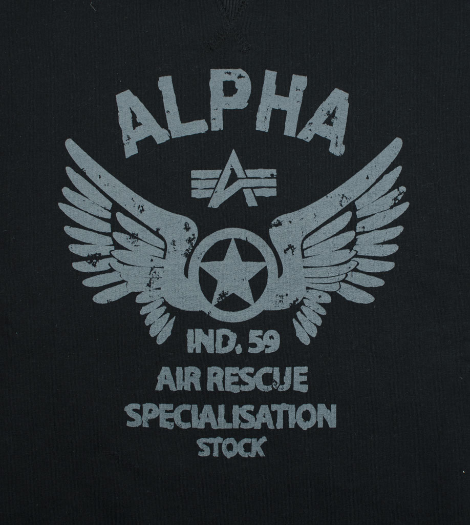 Свитшот ALPHA INDUSTRIES RESCUE CREW NECK black 