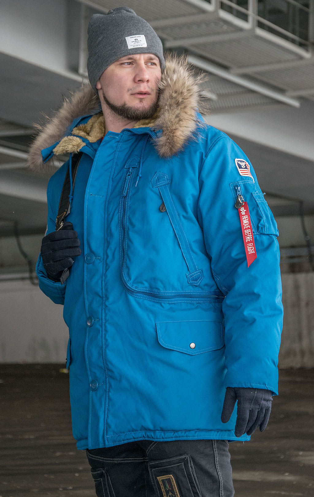 Аляска ALPHA INDUSTRIES POLAR натур. мех royal 