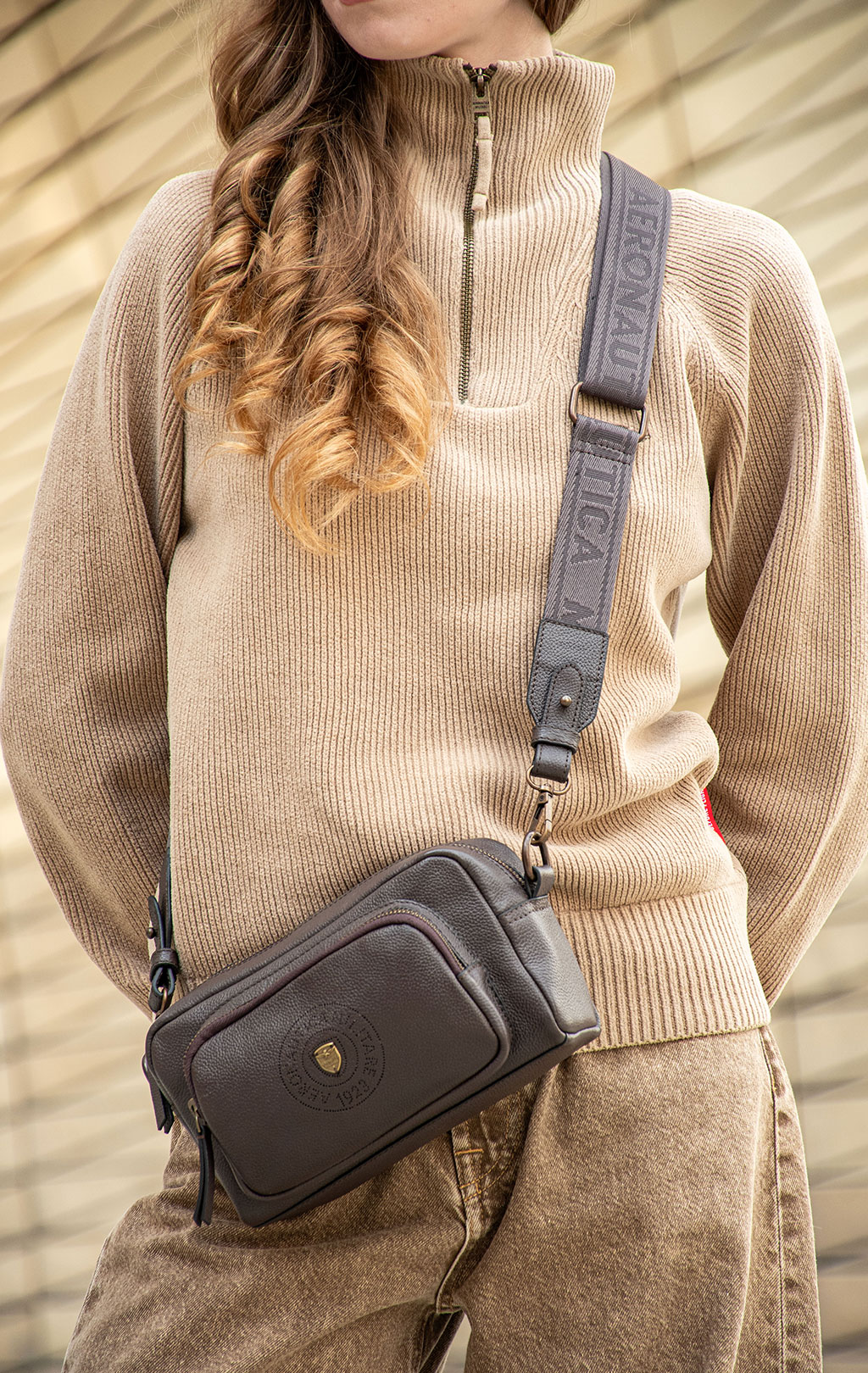 Женская сумка AERONAUTICA MILITARE LEATHER BAG FW 26/27/IN chocolate (BO 1173) 