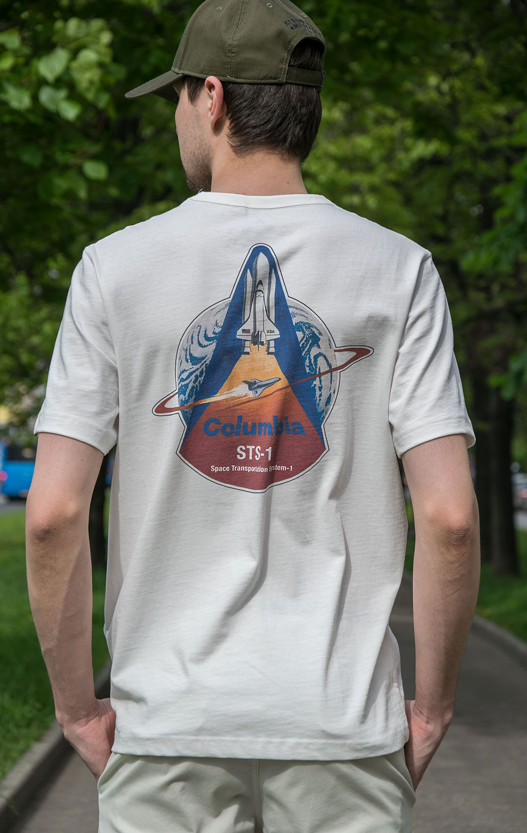 Футболка ALPHA INDUSTRIES NASA COLUMBIA TEE плотная FW 21/22 white 