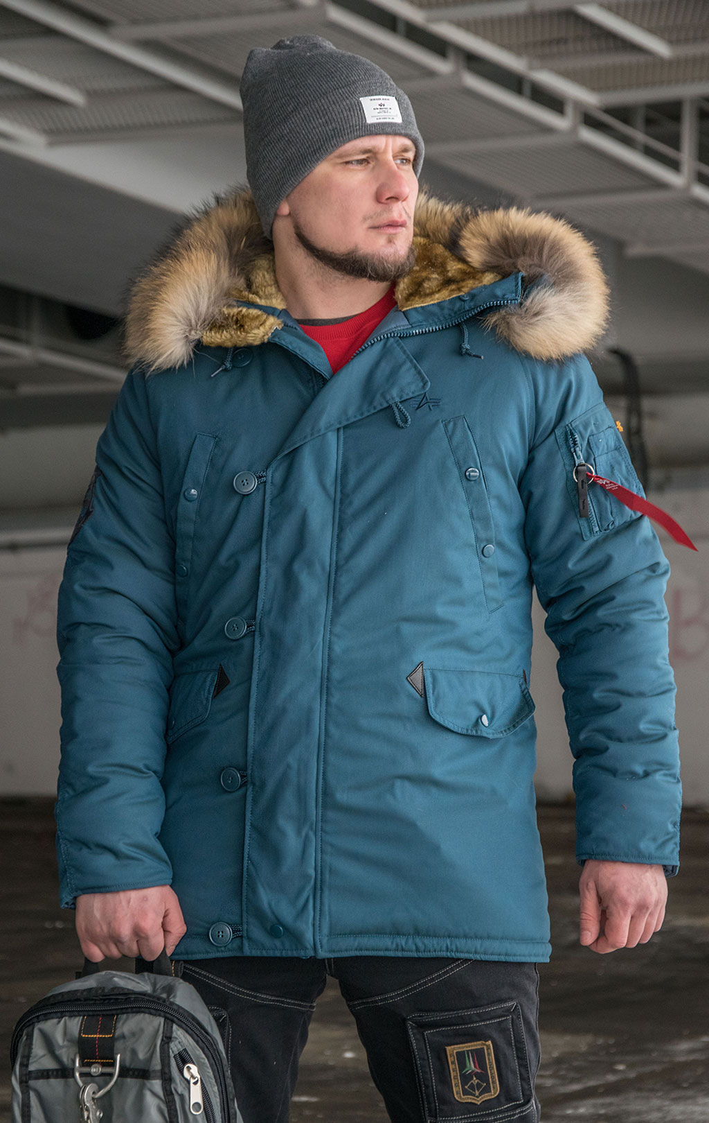 Аляска ALPHA INDUSTRIES EXPLORER натур. мех blue bold 