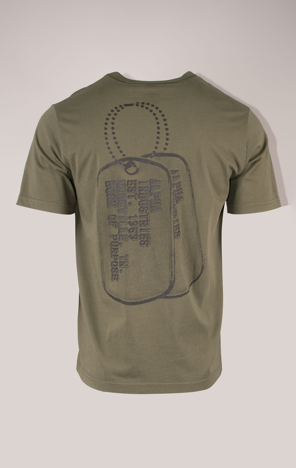Футболка ALPHA INDUSTRIES ALPHA DOG TAG TEE плотная FW 24/25 olive 