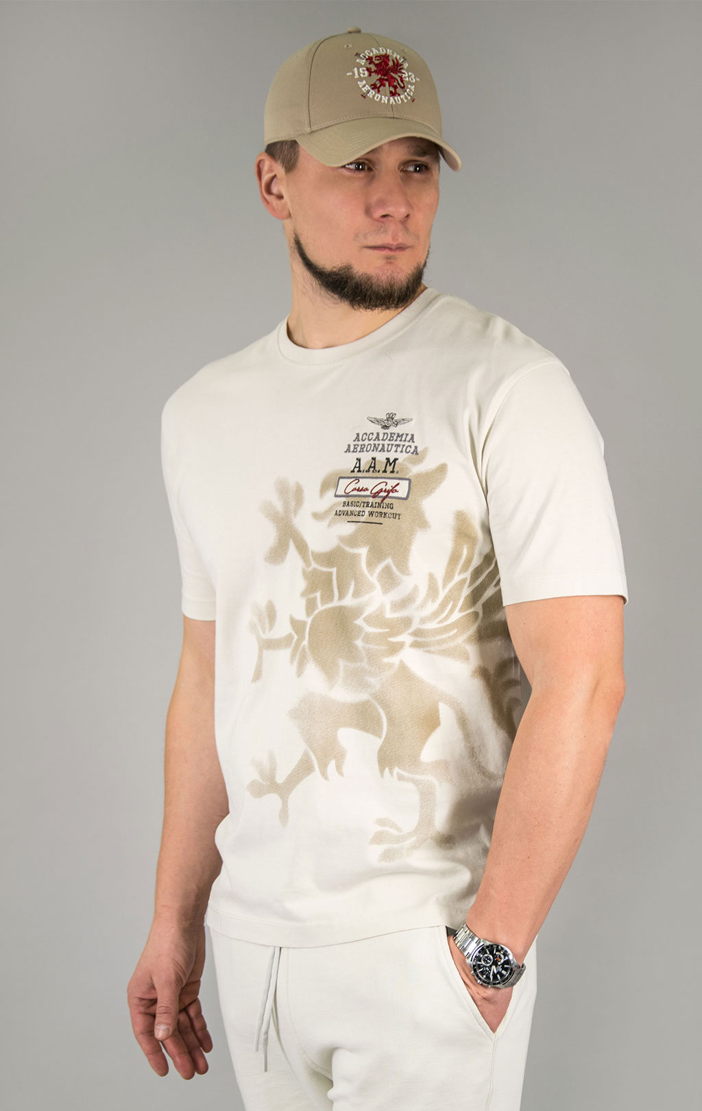 Футболка AERONAUTICA MILITARE GRIFO PRINT SS 24/TR dark ice (TS 2200) 