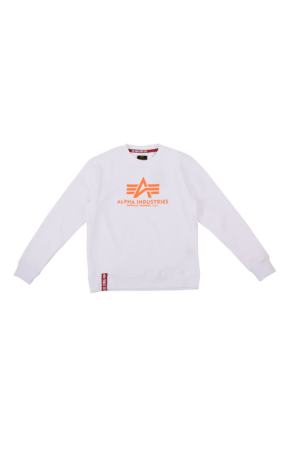 Свитшот ALPHA INDUSTRIES BASIC SWEATER white/neon orange 