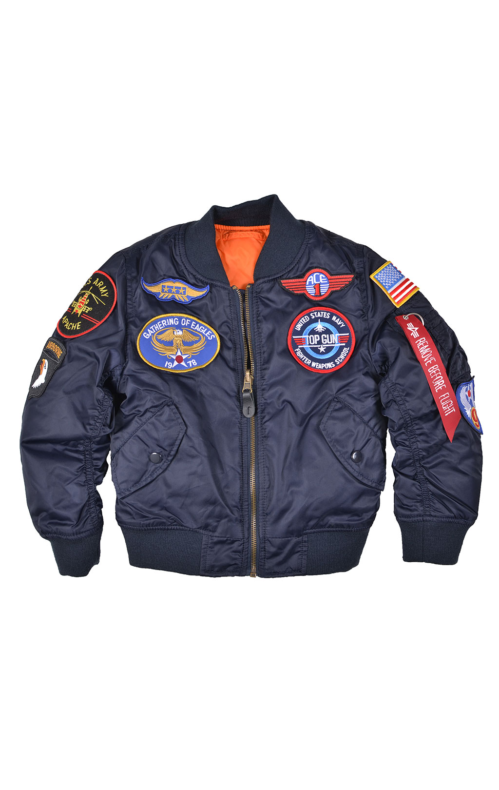 Детская куртка-бомбер лётная ALPHA INDUSTRIES Youth Patch Kids MA-1 rep. blue 