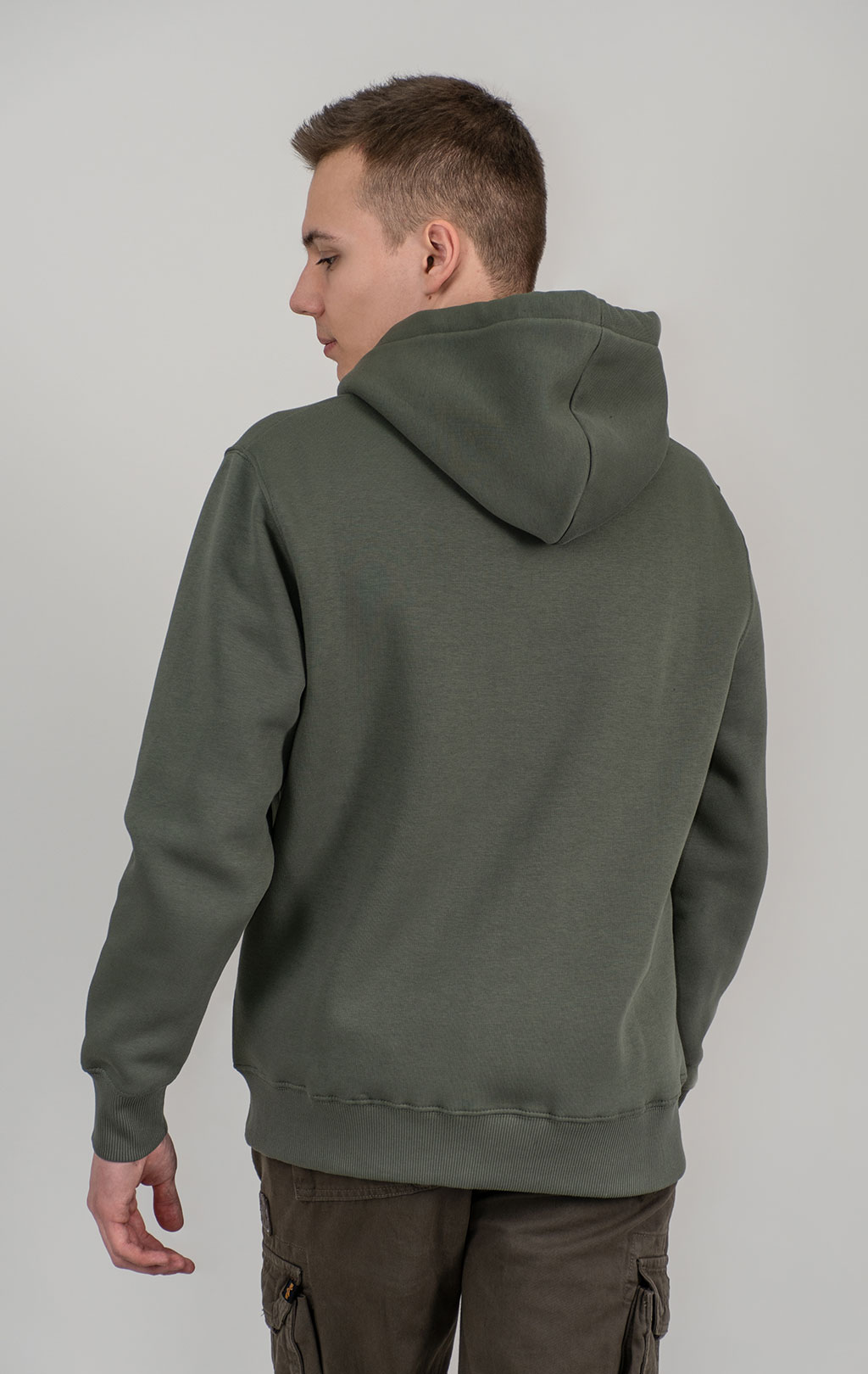 Толстовка ALPHA INDUSTRIES BASIC ZIP HOODY SMALL LOGO dark olive 