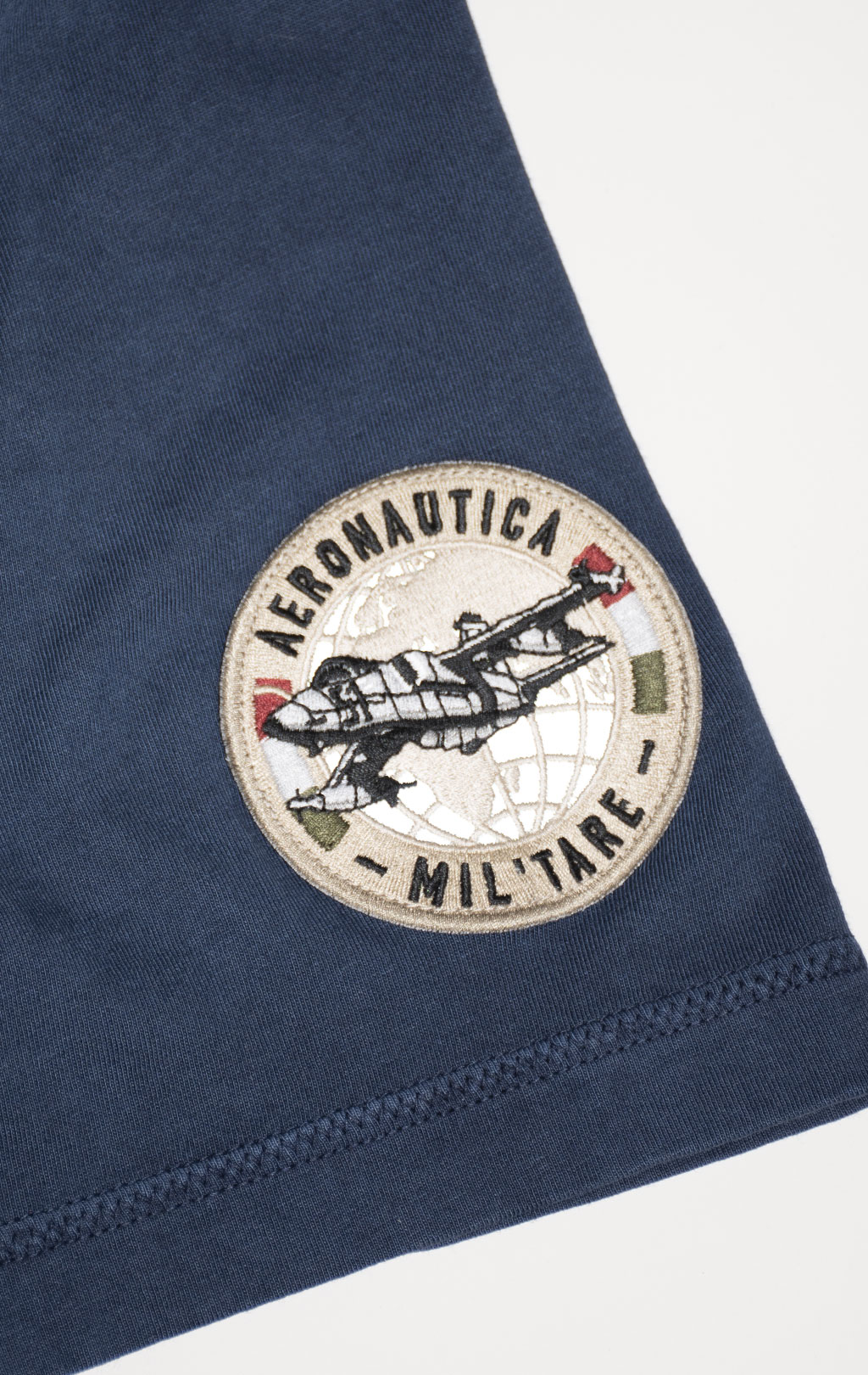 Футболка AERONAUTICA MILITARE vintage aircraft mechanic SS 24/IN blue navy washed (TS 2227) 