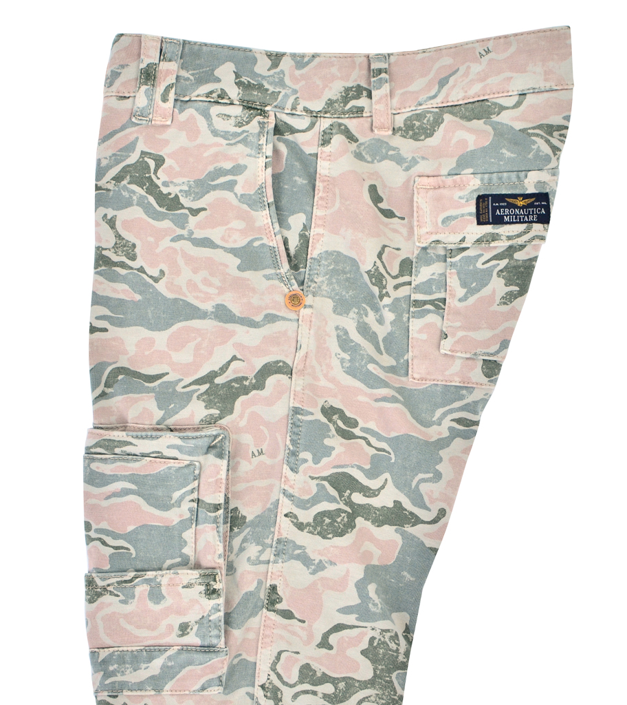 Женские брюки-карго AERONAUTICA MILITARE camouflage rosa (PF 692) 