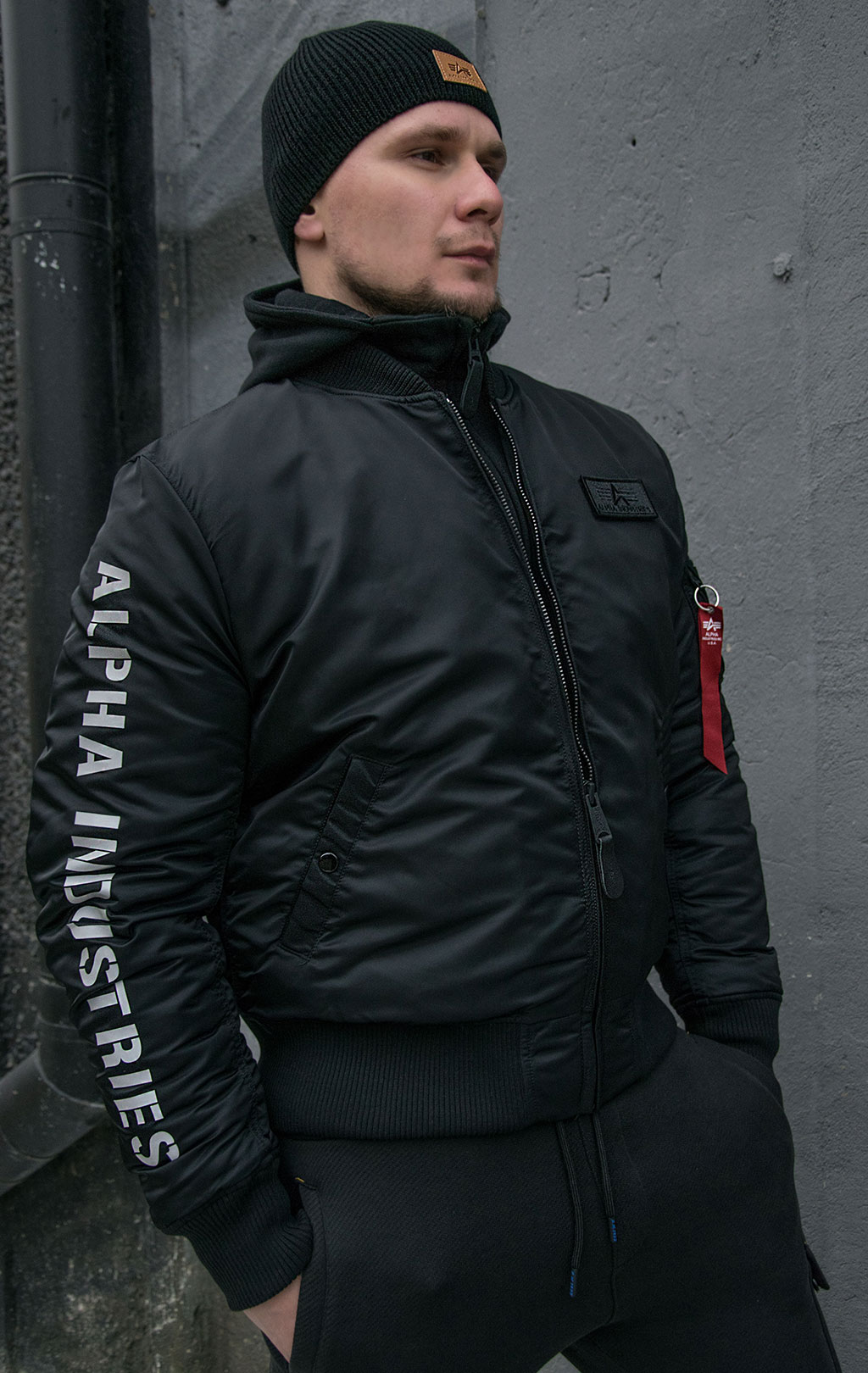 Куртка-бомбер лётная ALPHA INDUSTRIES D-Tec SE big size MA-1 black/reflective 